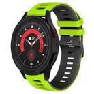 For Samsung Galaxy Watch 5  44mm 20mm Two-Color Silicone Watch Band(Green+Black) - 1