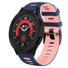 For Samsung Galaxy Watch 5  44mm 20mm Two-Color Silicone Watch Band(Midnight Blue+Pink) - 1