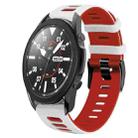 For Samsung Galaxy Watch 5 Pro  45mm 20mm Two-Color Silicone Watch Band(White+Red) - 1