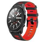 For Samsung Galaxy Watch 5 Pro  45mm 20mm Two-Color Silicone Watch Band(Black+Red) - 1