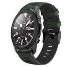 For Samsung Galaxy Watch 5 Pro  45mm 20mm Two-Color Silicone Watch Band(Amygreen+Black) - 1