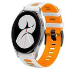 For Samsung Galaxy Watch 4 40mm 20mm Two-Color Silicone Watch Band(White+Orange) - 1