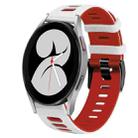 For Samsung Galaxy Watch 4 40mm 20mm Two-Color Silicone Watch Band(White+Red) - 1