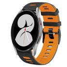 For Samsung Galaxy Watch 4 40mm 20mm Two-Color Silicone Watch Band(Black+Orange) - 1