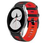 For Samsung Galaxy Watch 4 40mm 20mm Two-Color Silicone Watch Band(Black+Red) - 1