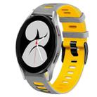 For Samsung Galaxy Watch 4 40mm 20mm Two-Color Silicone Watch Band(Grey+Yellow) - 1