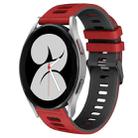 For Samsung Galaxy Watch 4 40mm 20mm Two-Color Silicone Watch Band(Red+Black) - 1