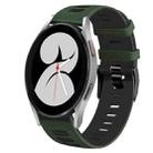 For Samsung Galaxy Watch 4 40mm 20mm Two-Color Silicone Watch Band(Amygreen+Black) - 1