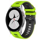 For Samsung Galaxy Watch 4 40mm 20mm Two-Color Silicone Watch Band(Green+Black) - 1