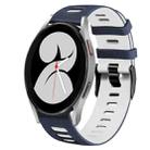 For Samsung Galaxy Watch 4 40mm 20mm Two-Color Silicone Watch Band(Midnight Blue+White) - 1