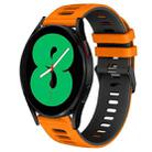 For Samsung Galaxy Watch 4 44mm 20mm Two-Color Silicone Watch Band(Orange+Black) - 1