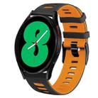 For Samsung Galaxy Watch 4 44mm 20mm Two-Color Silicone Watch Band(Black+Orange) - 1