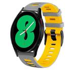 For Samsung Galaxy Watch 4 44mm 20mm Two-Color Silicone Watch Band(Grey+Yellow) - 1