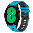 For Samsung Galaxy Watch 4 44mm 20mm Two-Color Silicone Watch Band(Skyblue+Black) - 1