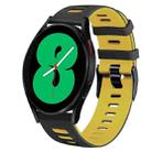 For Samsung Galaxy Watch 4 44mm 20mm Two-Color Silicone Watch Band(Black+Yellow) - 1