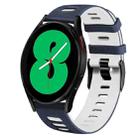 For Samsung Galaxy Watch 4 44mm 20mm Two-Color Silicone Watch Band(Midnight Blue+White) - 1