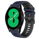 For Samsung Galaxy Watch 4 44mm 20mm Two-Color Silicone Watch Band(Midnight Blue+Black) - 1