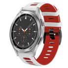 For Samsung Galaxy Watch 4 Classic 46mm 20mm Two-Color Silicone Watch Band(White+Red) - 1