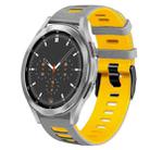 For Samsung Galaxy Watch 4 Classic 46mm 20mm Two-Color Silicone Watch Band(Grey+Yellow) - 1