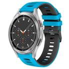For Samsung Galaxy Watch 4 Classic 46mm 20mm Two-Color Silicone Watch Band(Skyblue+Black) - 1