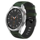 For Samsung Galaxy Watch 4 Classic 46mm 20mm Two-Color Silicone Watch Band(Amygreen+Black) - 1