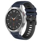 For Samsung Galaxy Watch 4 Classic 46mm 20mm Two-Color Silicone Watch Band(Midnight Blue+Black) - 1