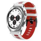 For Samsung Galaxy Watch 4 Classic 42mm 20mm Two-Color Silicone Watch Band(White+Red) - 1