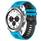 For Samsung Galaxy Watch 4 Classic 42mm 20mm Two-Color Silicone Watch Band(Skyblue+Black) - 1