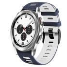 For Samsung Galaxy Watch 4 Classic 42mm 20mm Two-Color Silicone Watch Band(Midnight Blue+White) - 1