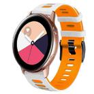 For Samsung Galaxy Watch Active 2 20mm Two-Color Silicone Watch Band(White+Orange) - 1