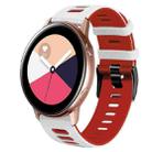For Samsung Galaxy Watch Active 2 20mm Two-Color Silicone Watch Band(White+Red) - 1