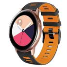 For Samsung Galaxy Watch Active 2 20mm Two-Color Silicone Watch Band(Black+Orange) - 1