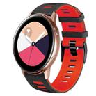 For Samsung Galaxy Watch Active 2 20mm Two-Color Silicone Watch Band(Black+Red) - 1