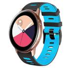 For Samsung Galaxy Watch Active 2 20mm Two-Color Silicone Watch Band(Black+Blue) - 1