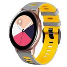 For Samsung Galaxy Watch Active 2 20mm Two-Color Silicone Watch Band(Grey+Yellow) - 1