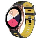 For Samsung Galaxy Watch Active 2 20mm Two-Color Silicone Watch Band(Black+Yellow) - 1