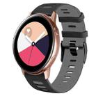 For Samsung Galaxy Watch Active 2 20mm Two-Color Silicone Watch Band(Black+Grey) - 1