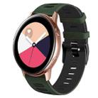 For Samsung Galaxy Watch Active 2 20mm Two-Color Silicone Watch Band(Amygreen+Black) - 1