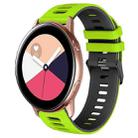 For Samsung Galaxy Watch Active 2 20mm Two-Color Silicone Watch Band(Green+Black) - 1