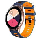 For Samsung Galaxy Watch Active 2 20mm Two-Color Silicone Watch Band(Midnight Blue+Orange) - 1