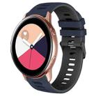 For Samsung Galaxy Watch Active 2 20mm Two-Color Silicone Watch Band(Midnight Blue+Black) - 1