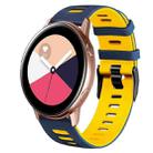 For Samsung Galaxy Watch Active 2 20mm Two-Color Silicone Watch Band(Midnight Blue+Yellow) - 1