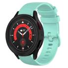 For Samsung Galaxy Watch5  40mm 20mm Plaid Solid Color Silicone Watch Band(Water Duck) - 1