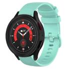 For Samsung Galaxy Watch5  44mm 20mm Plaid Solid Color Silicone Watch Band(Water Duck) - 1