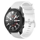 For Samsung Galaxy Watch5 Pro 45mm 20mm Plaid Solid Color Silicone Watch Band(White) - 1