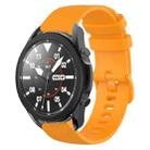 For Samsung Galaxy Watch5 Pro 45mm 20mm Plaid Solid Color Silicone Watch Band(Yellow) - 1