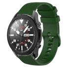 For Samsung Galaxy Watch5 Pro 45mm 20mm Plaid Solid Color Silicone Watch Band(Amy Green) - 1