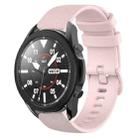 For Samsung Galaxy Watch5 Pro 45mm 20mm Plaid Solid Color Silicone Watch Band(Pink) - 1