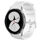 For Samsung Galaxy Watch4 40mm 20mm Plaid Solid Color Silicone Watch Band(White) - 1