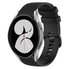 For Samsung Galaxy Watch4 40mm 20mm Plaid Solid Color Silicone Watch Band(Black) - 1
